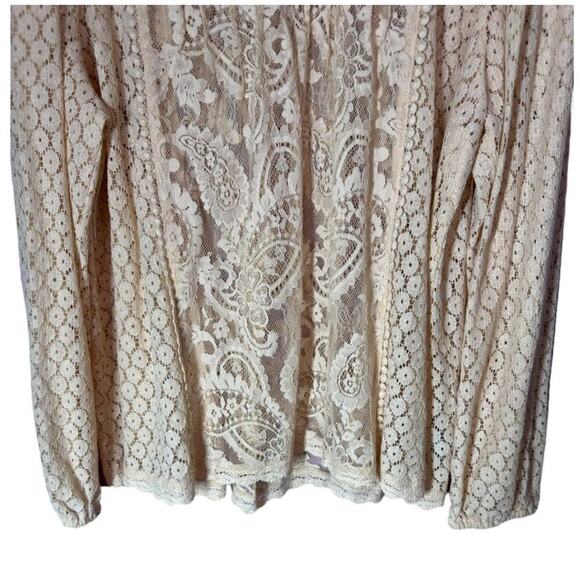 Torrid Lace Long Sleeve Top High Neck Button Back Collar Size1(14/16) Brand New - Picture 5 of 10